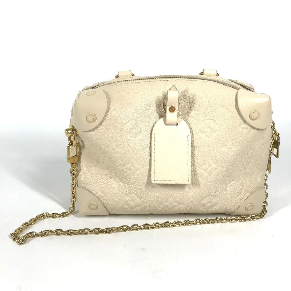 Louis Vuitton Bag White Handbag Shoulder Empreinte Souple Cream Malle